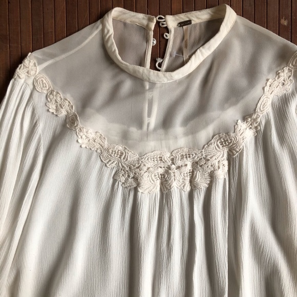 ✨Free People • Lace High Neck Victoria Blouse - Picture 3 of 9